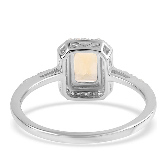 Anillo de Plata con AA Citrino de Brasil y Topacio Blanco