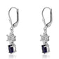 Pendientes de Plata con Zafiro Azul Australiano y Topacio Blanco