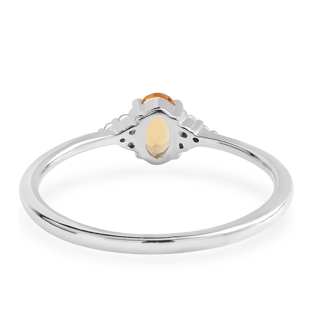 Anillo de Plata con AA Citrino de Brasil y Topacio Blanco 3 