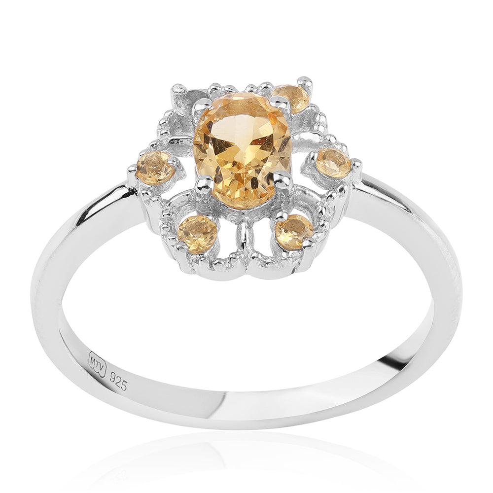 Anillo de Plata con AA Citrino de Brasil 1 