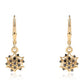 Pendientes de Plata Bañada en Oro con Diamante Negro