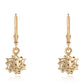 Pendientes de Plata Bañada en Oro con Diamante Negro