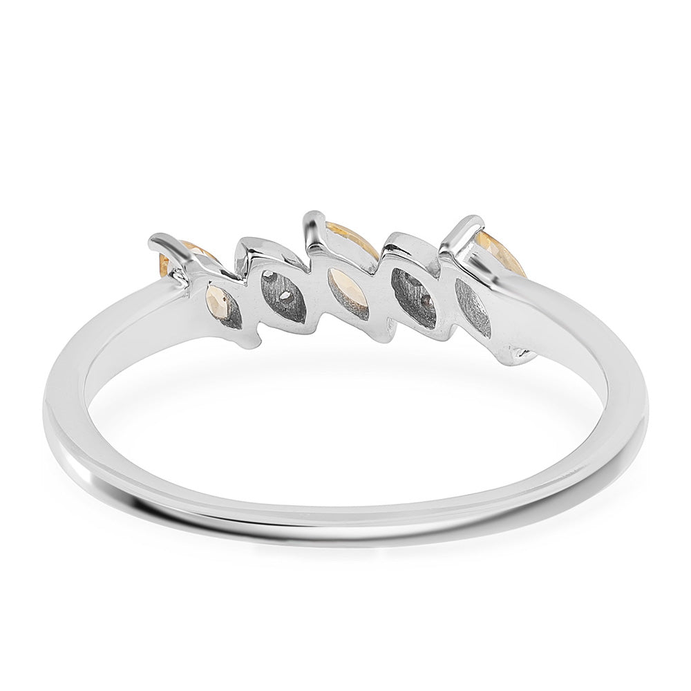 Anillo de Plata con AA Citrino de Brasil y Topacio Blanco 3 