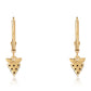 Pendientes de Plata Bañada en Oro con Diamante Negro