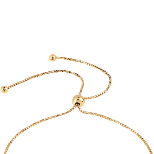 Pulsera de Plata Bañada en Oro con Diamante Negro