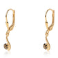 Pendientes de Plata Bañada en Oro con Diamante Negro
