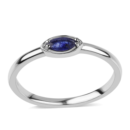 Anillo de Plata con Zafiro Azul Australiano