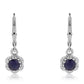 Pendientes de Plata con Zafiro Azul Australiano y Topacio Blanco