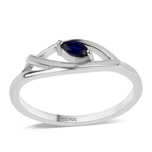 Anillo de Plata con Zafiro Azul Australiano