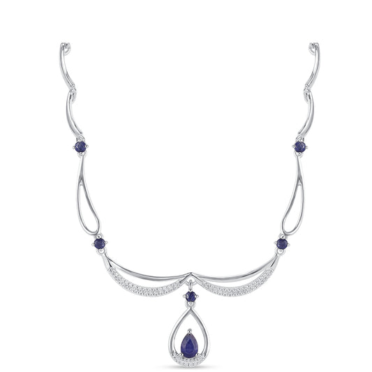 Collar de Plata con Zafiro Azul Australiano