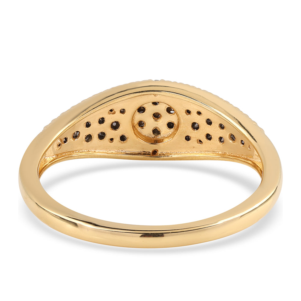 Anillo de Plata Bañada en Oro con Diamante Negro 3 