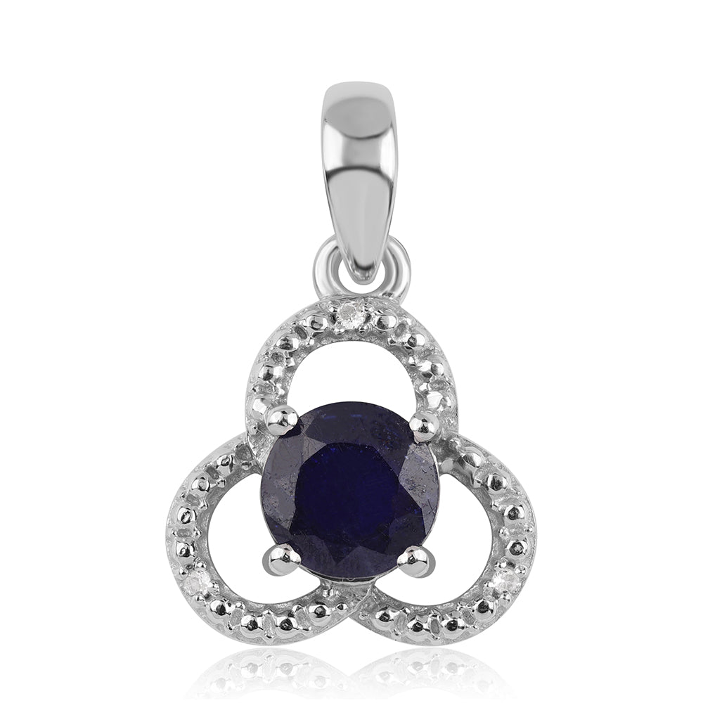 Colgante de Plata con Zafiro Azul Australiano y Topacio Blanco 1 