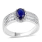 Anillo de Plata con Zafiro Azul Australiano y Topacio Blanco