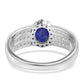 Anillo de Plata con Zafiro Azul Australiano y Topacio Blanco