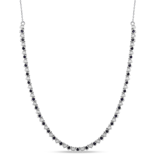 Collar de Plata con Zafiro Azul Australiano y Topacio Blanco