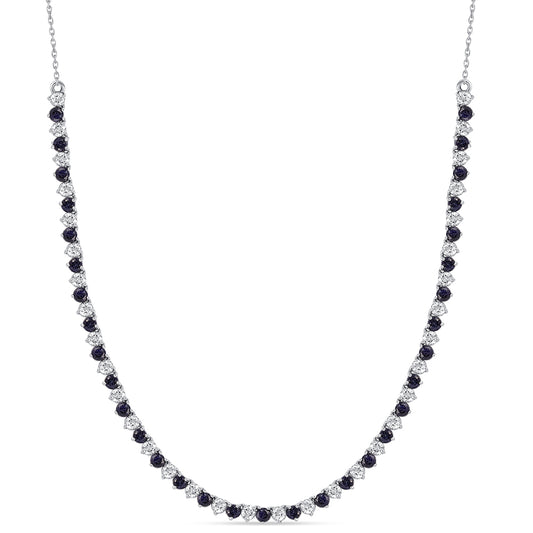 Collar de Plata con Zafiro Azul Australiano y Topacio Blanco