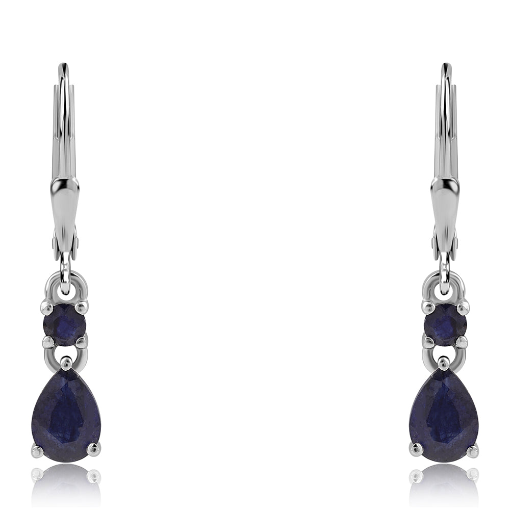 Pendientes de Plata con Zafiro Azul Australiano 2 