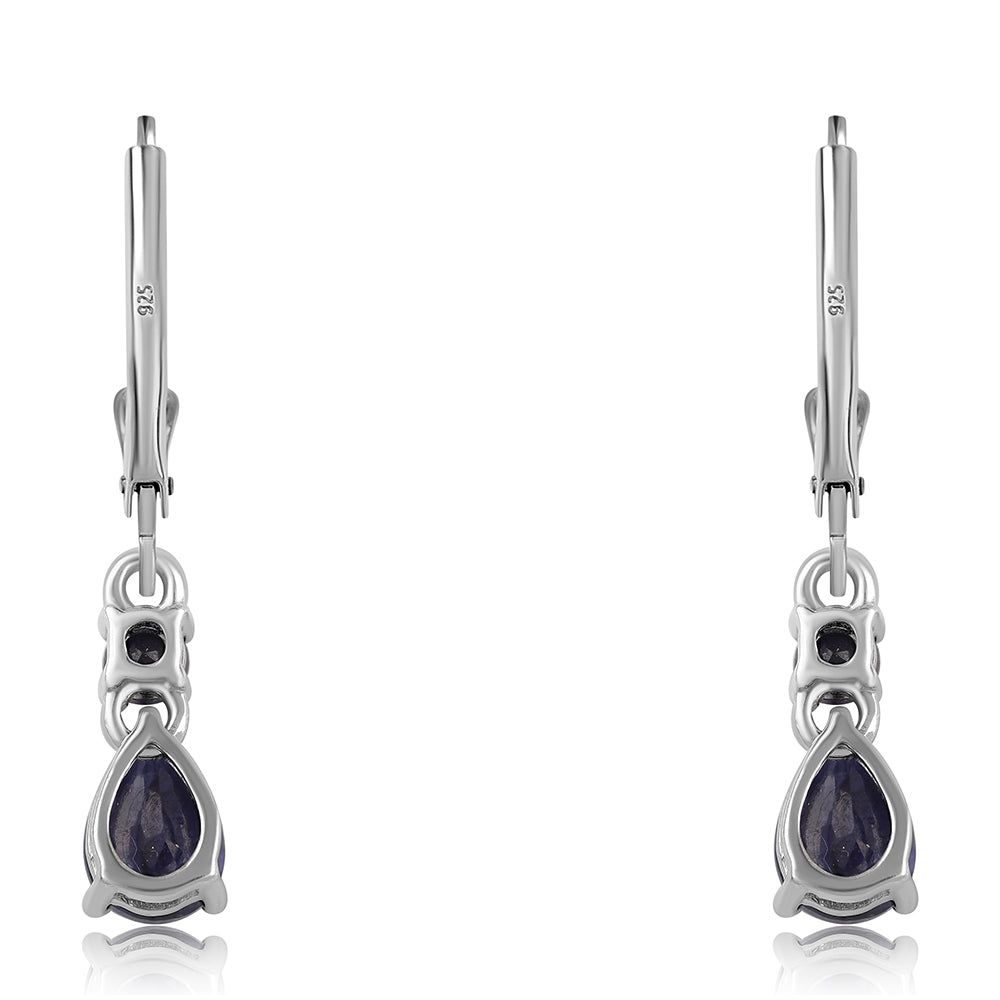 Pendientes de Plata con Zafiro Azul Australiano 3 