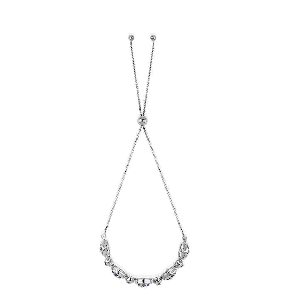 Pulsera de Plata con Zafiro Azul Australiano y Topacio Blanco 3 