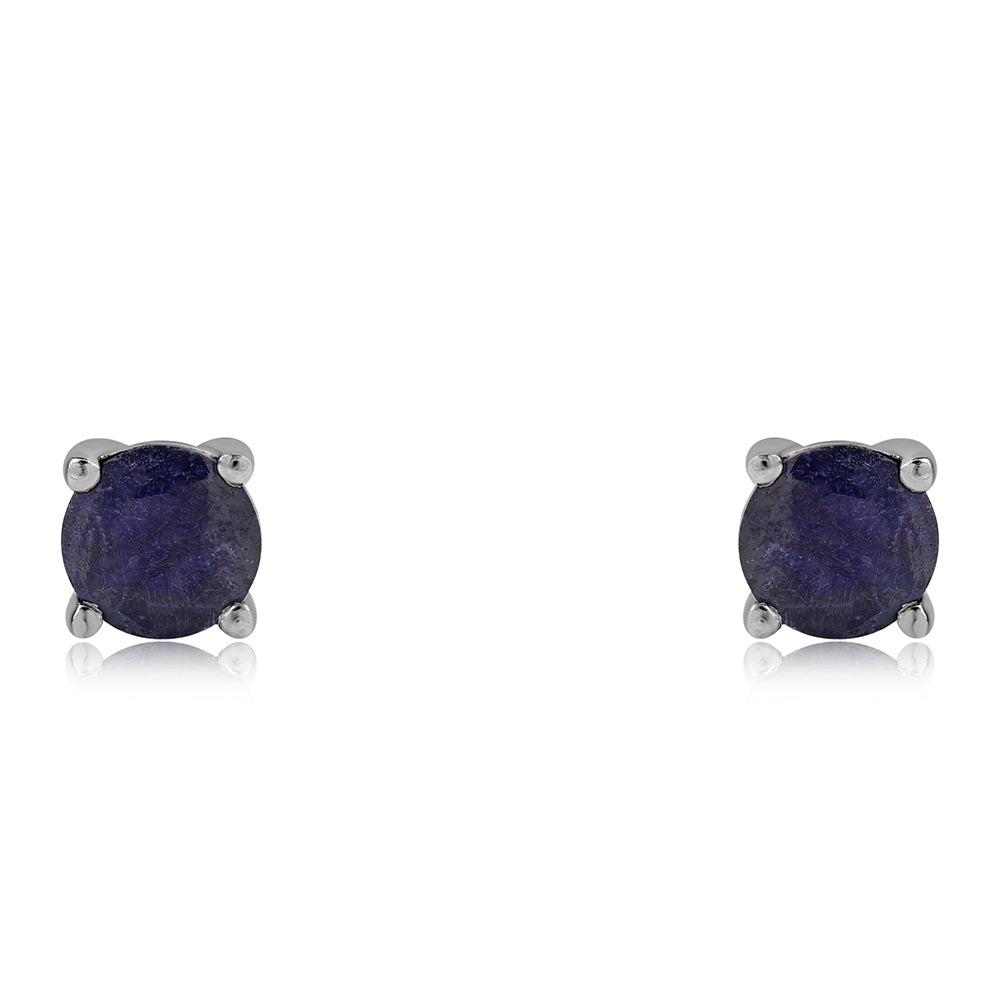 Pendientes de Plata con Zafiro Azul Australiano 2 