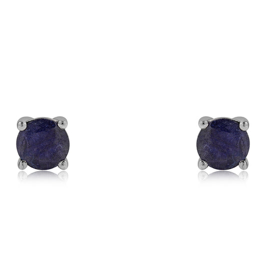 Pendientes de Plata con Zafiro Azul Australiano