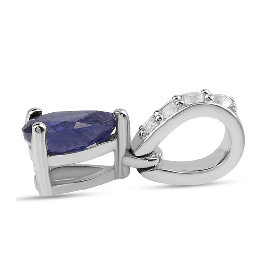 Colgante de Plata con Zafiro Azul Australiano y Topacio Blanco