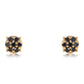 Pendientes de Plata Bañada en Oro con Diamante Negro