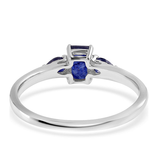 Anillo de Plata con Zafiro Azul Australiano