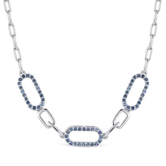 Collar de Plata con Zafiro Azul Australiano