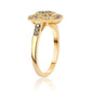 Anillo de Plata Bañada en Oro con Diamante Negro