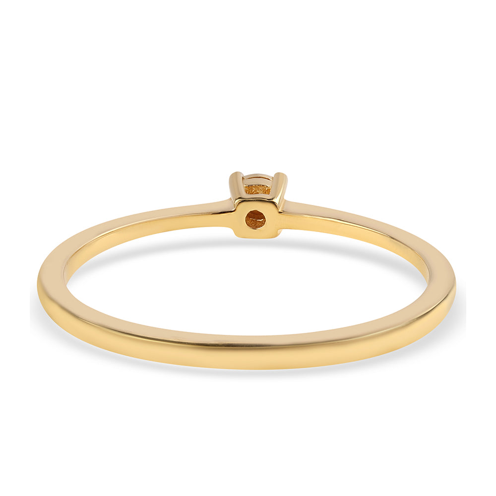 Anillo de Plata Bañada en Oro con Diamante Negro 3 