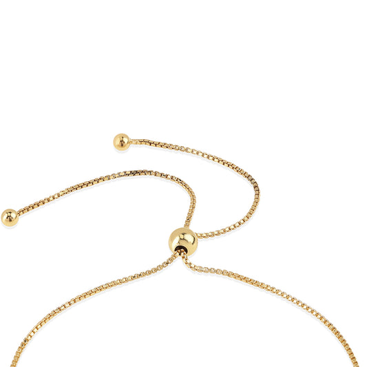 Pulsera de Plata Bañada en Oro con Diamante Negro