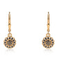 Pendientes de Plata Bañada en Oro con Diamante Negro