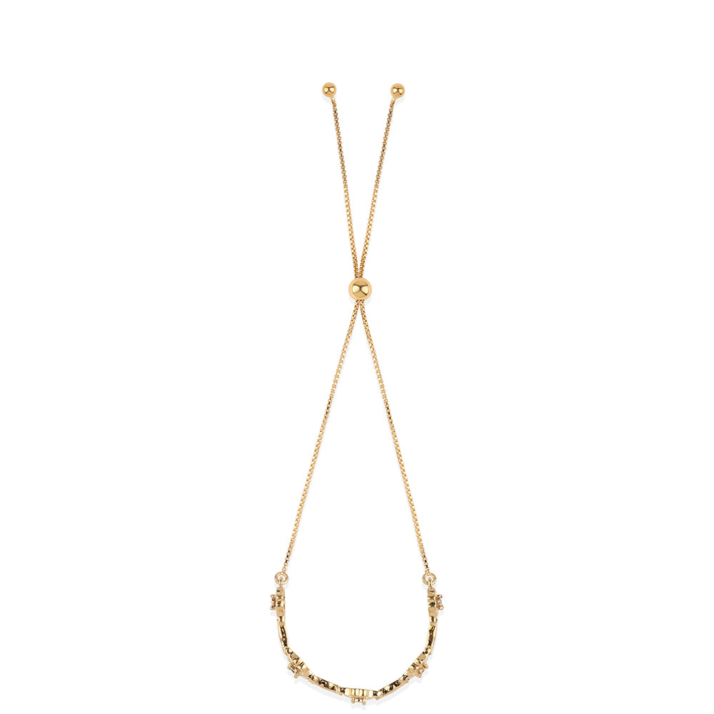 Pulsera de Plata Bañada en Oro con Diamante Negro