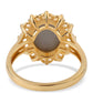 Anillo de Plata Bañada en Oro con Drusa Purpura