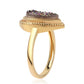Anillo de Plata Bañada en Oro con Drusa Purpura