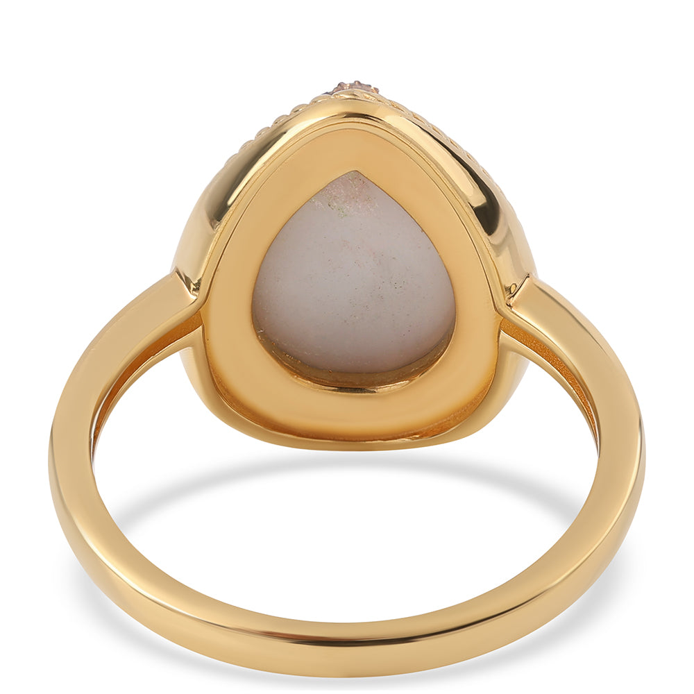 Anillo de Plata Bañada en Oro con Drusa Purpura