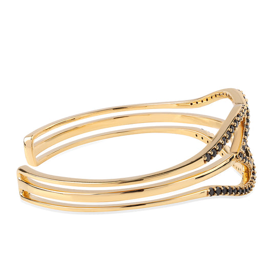 Pulsera de Plata Bañada en Oro con Espinela Negra