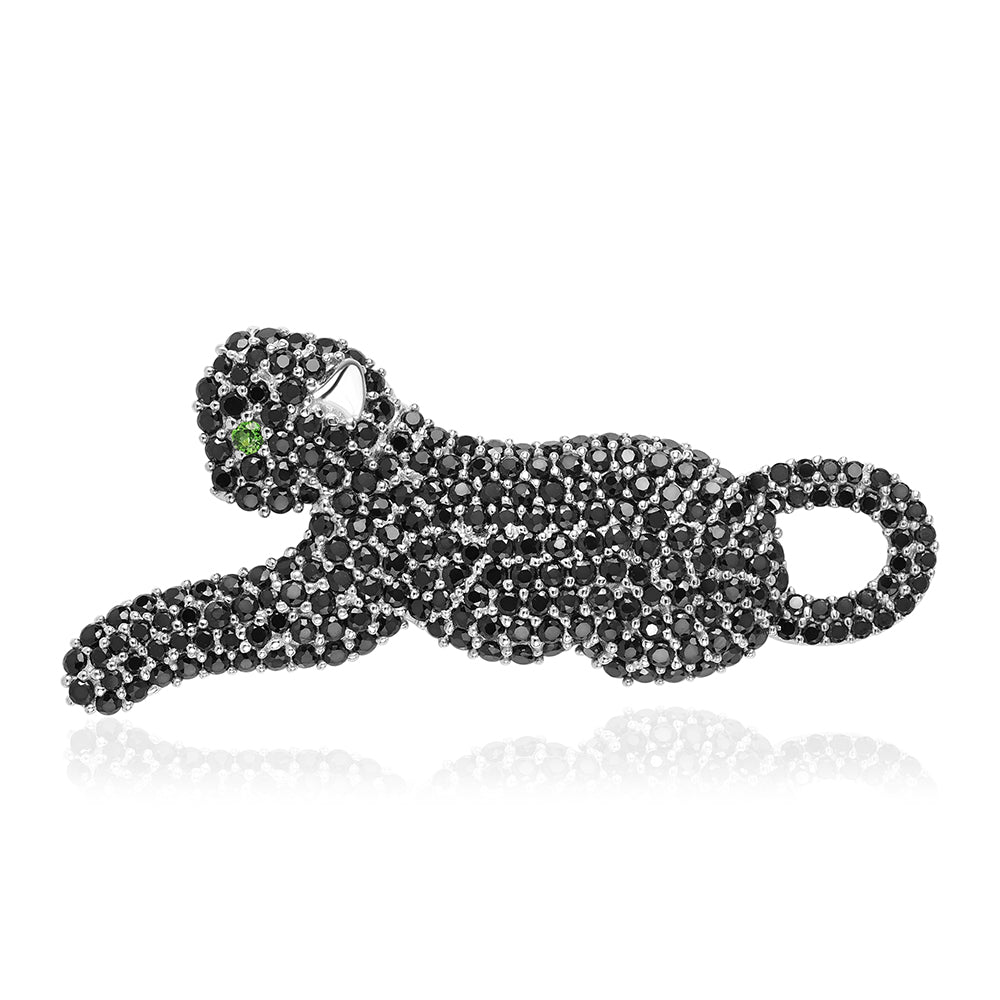 Colgante de Plata con Espinela Negra y Diópsido de Cromo