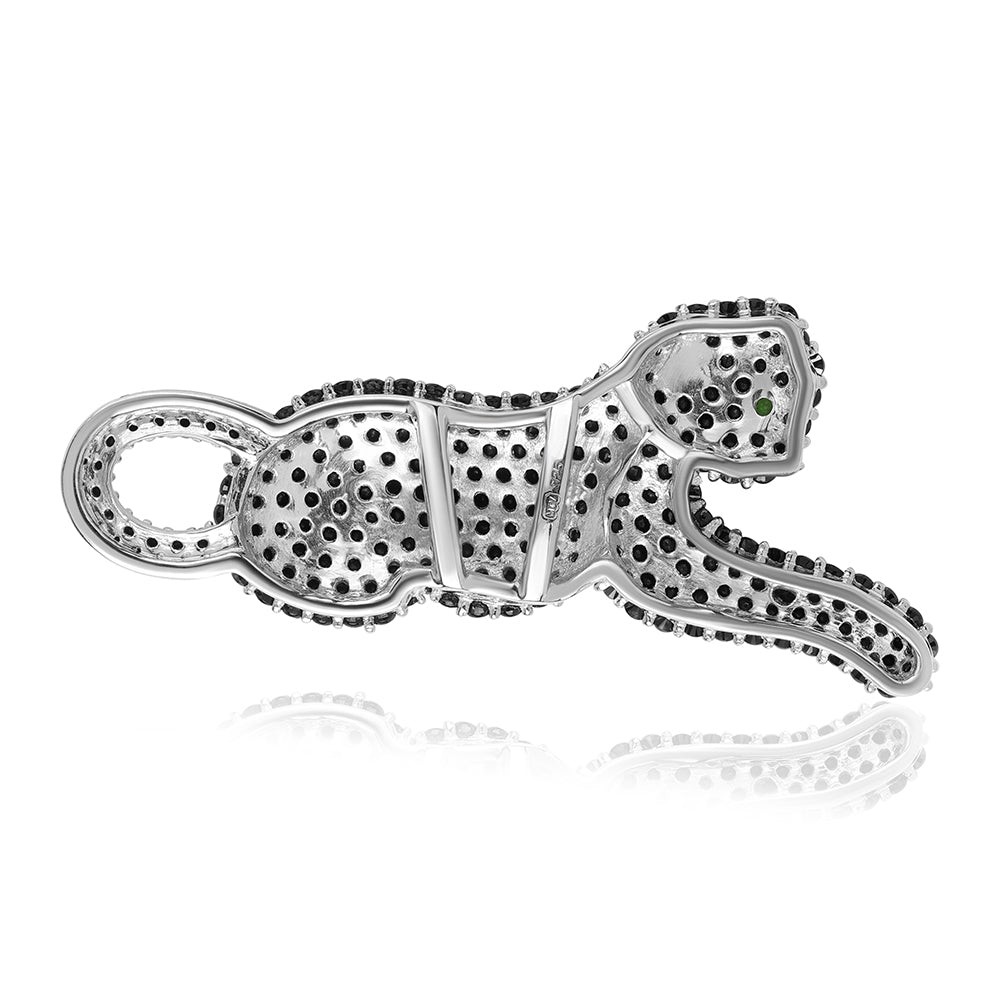 Colgante de Plata con Espinela Negra y Diópsido de Cromo