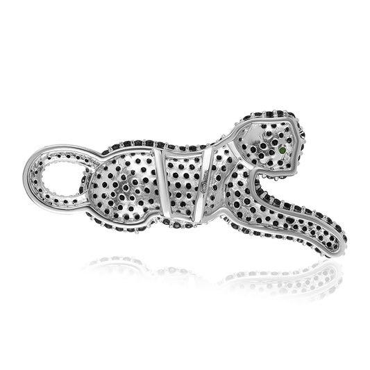 Colgante de Plata con Espinela Negra y Diópsido de Cromo