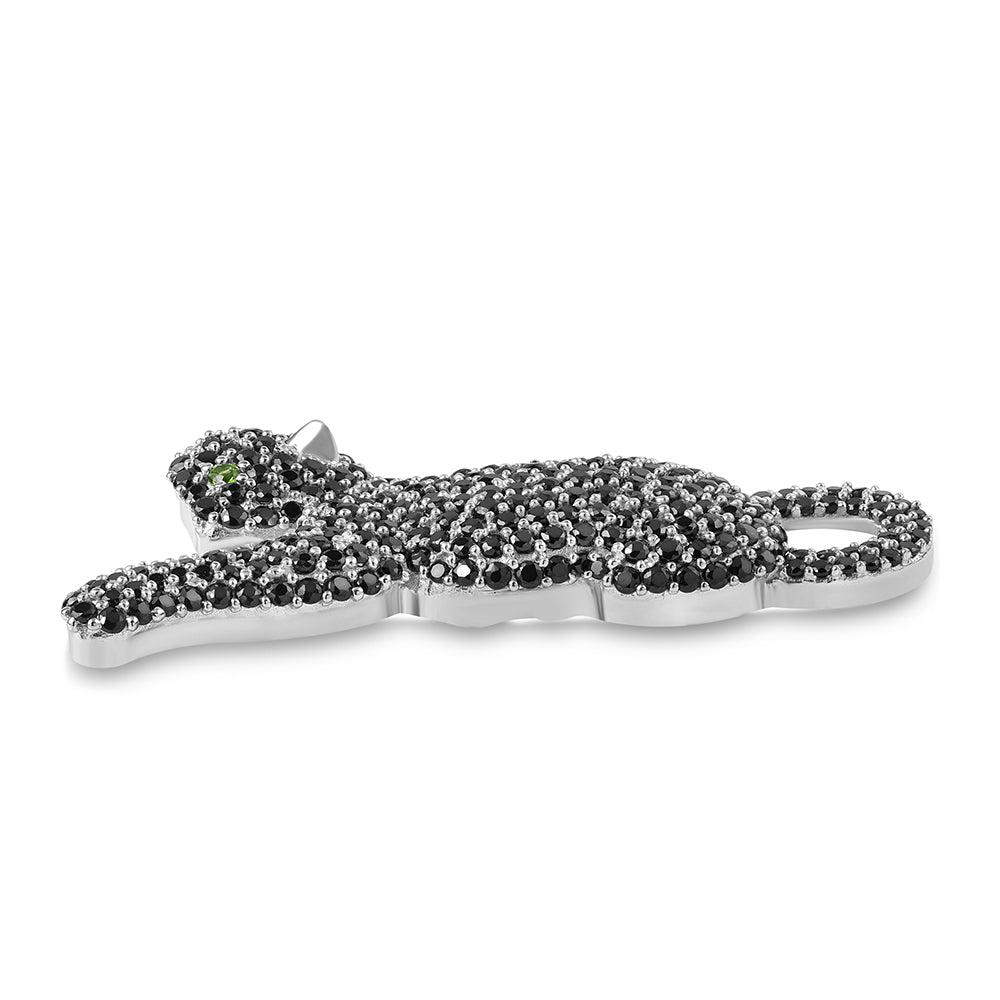 Colgante de Plata con Espinela Negra y Diópsido de Cromo 3 