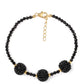 Pulsera de Plata Bañada en Oro con Espinela Negra