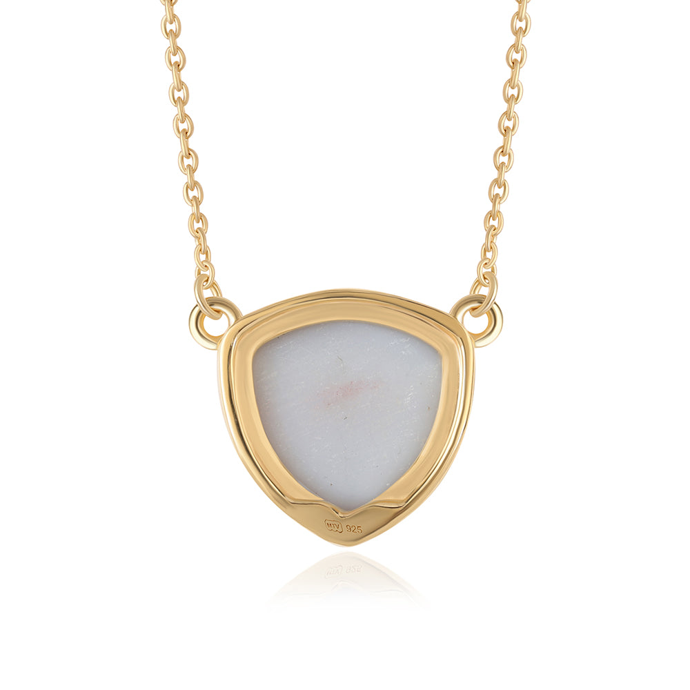 Collar de Plata Bañada en Oro con Drusa Purpura 3 