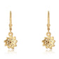 Pendientes de Plata Bañada en Oro con Diamante Azul y Diamante blanco