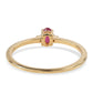 Anillo de Plata Bañada en Oro con Rubí de Mozambique y Topacio Blanco