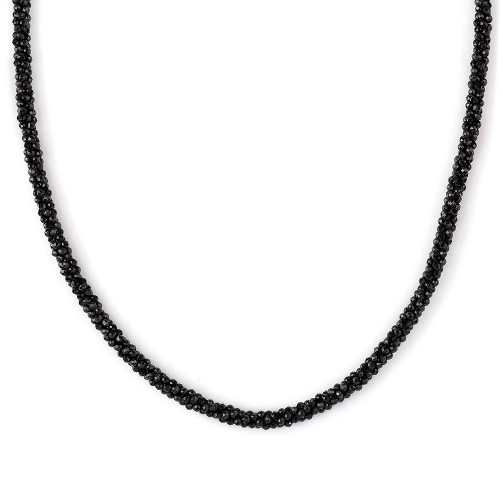 Collar de Plata Bañada en Oro con Espinela Negra 2 