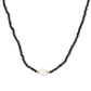 Collar de Plata Bañada en Oro con Espinela Negra y Perla blanca de agua dulce