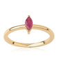 Anillo de Plata Bañada en Oro con Rubí de Mozambique