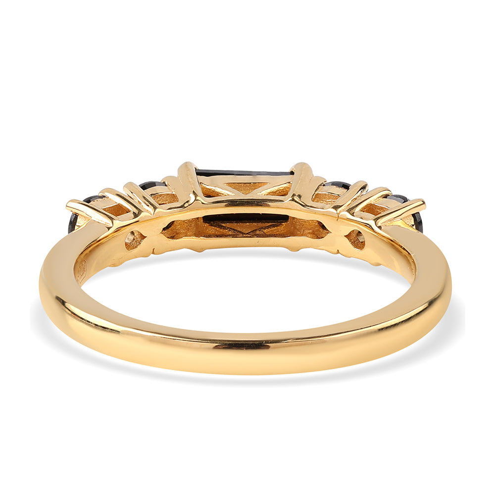 Anillo de Plata Bañada en Oro con Espinela Negra 3 